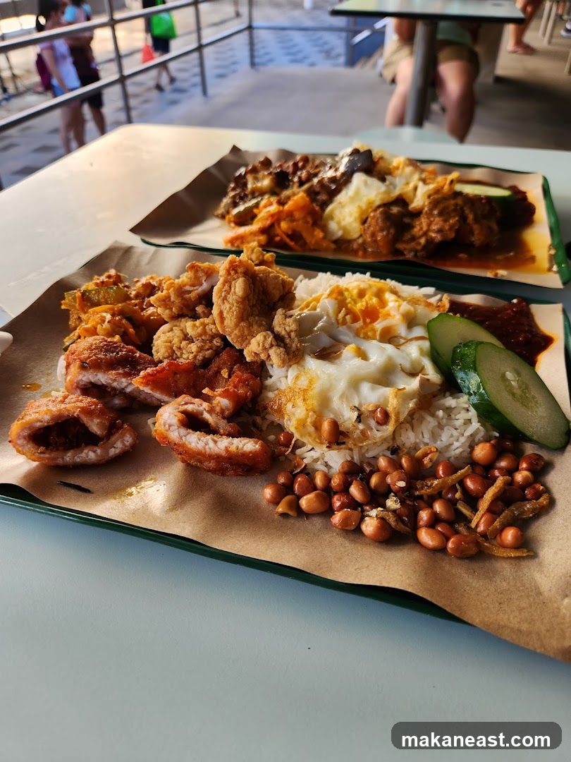 Nasi Lemak with Fried Chicken