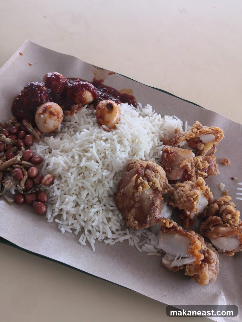 Nasi Lemak with Fried Chicken
