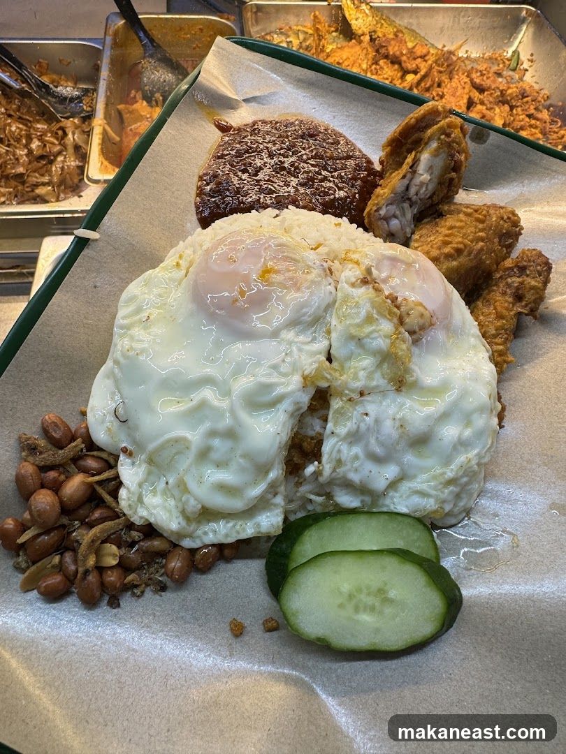 Nasi Lemak with Fried Chicken