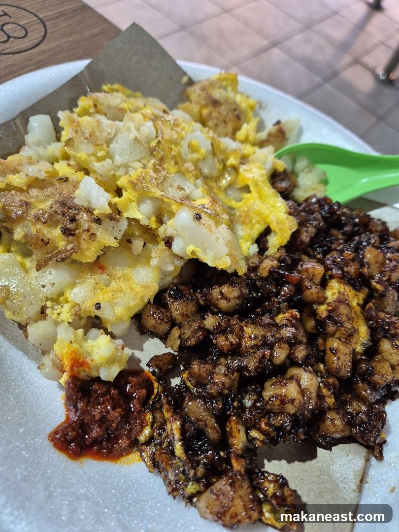 Fried Radish Cake with Egg and Chili