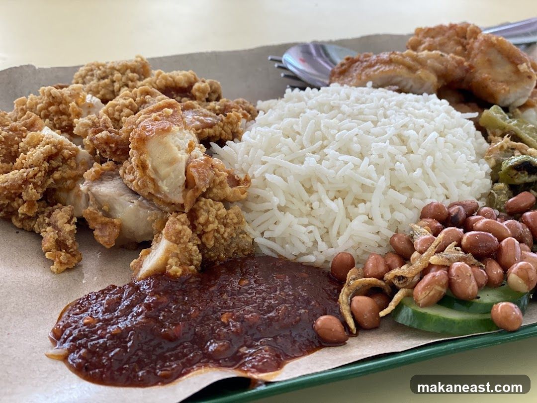 Nasi Lemak with Fried Chicken