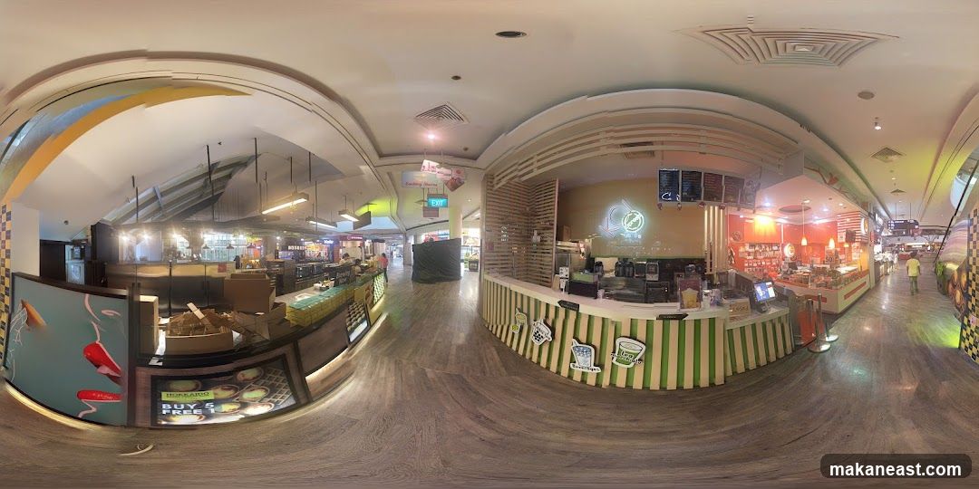 Indoor food court with multiple stalls