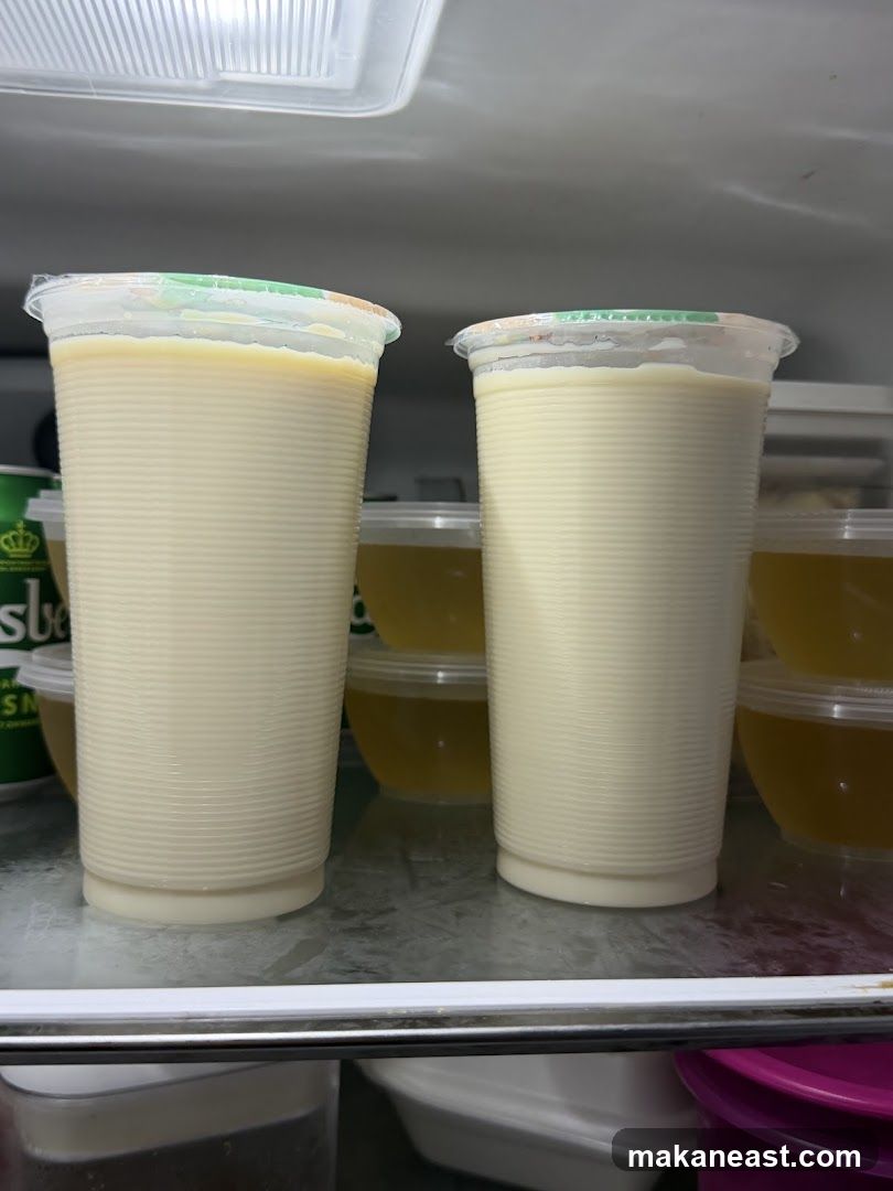 Beverages in refrigerator