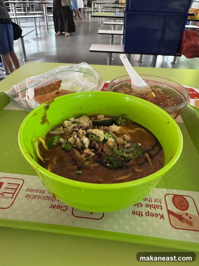 Food Tray with Noodles and Soup
