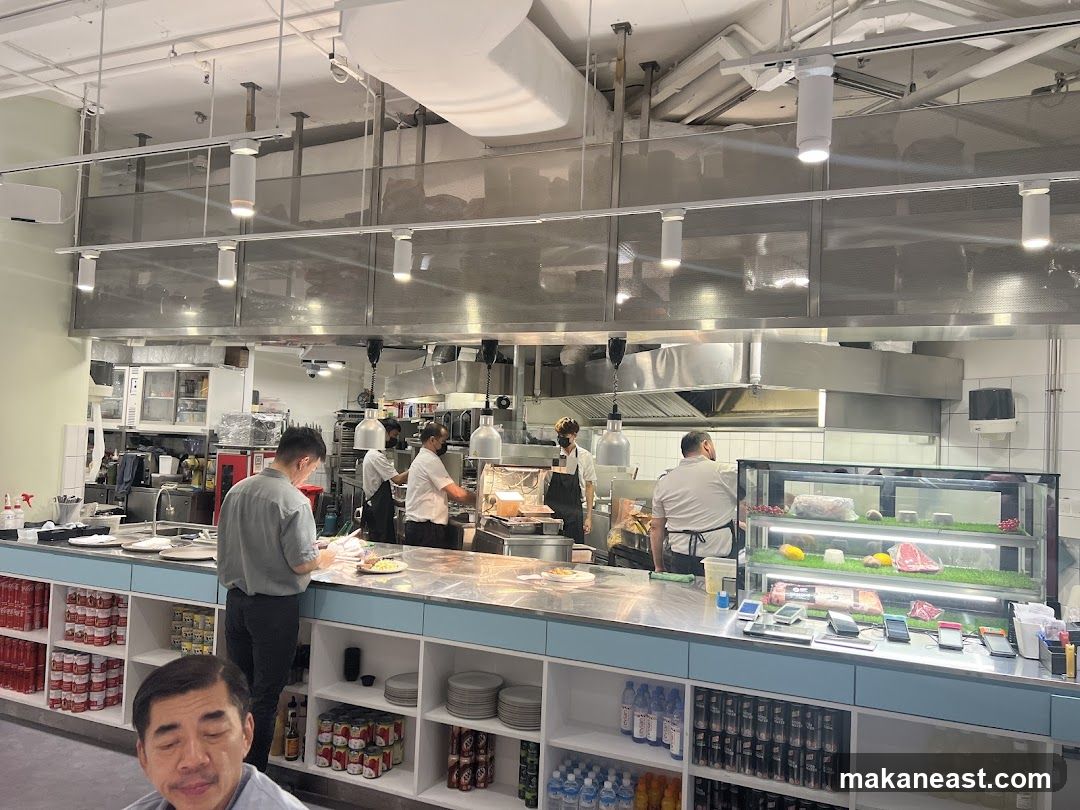 Kitchen Counter with Staff and Display Case