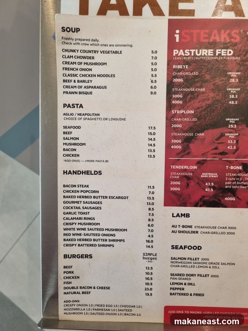 iSteaks Menu