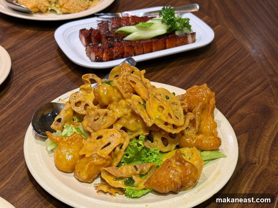 Fried Lotus Root and Char Siu