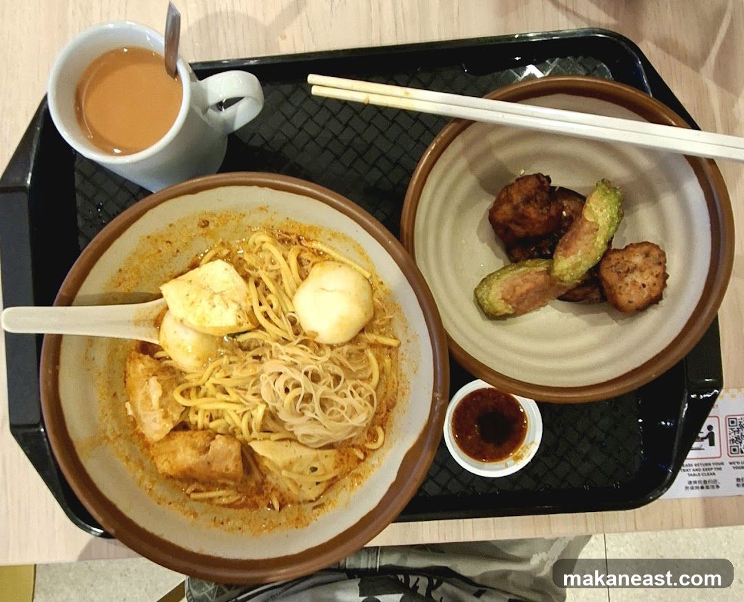 Laksa with Side Dish and Tea