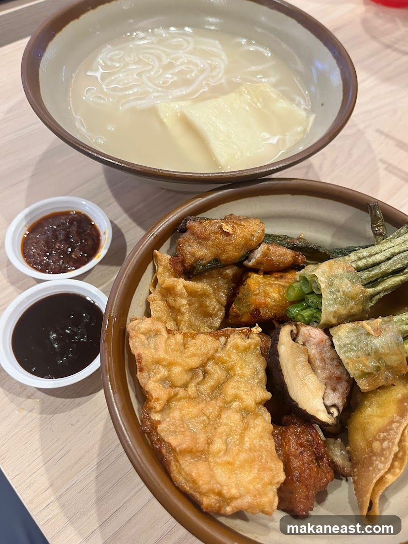 Fried Snacks and Noodle Soup