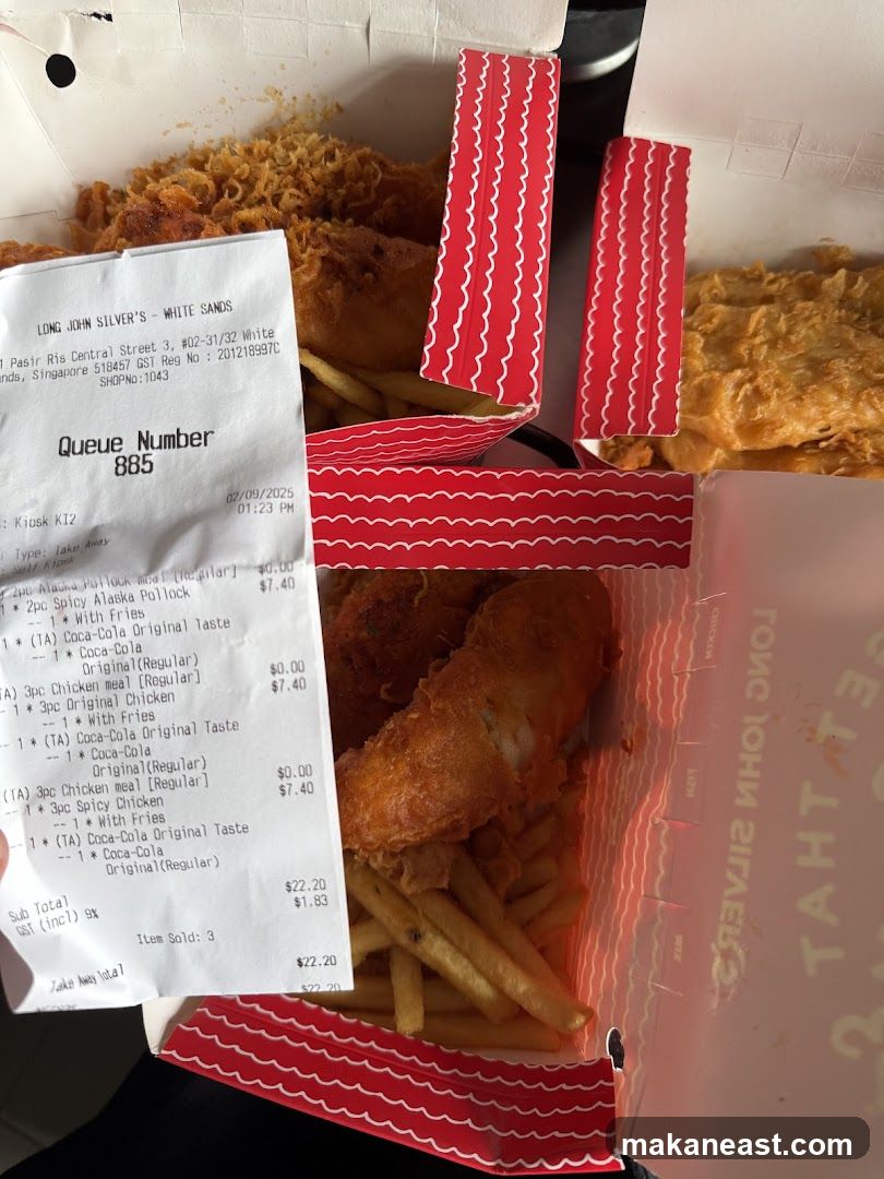 Long John Silver's Receipt and Food