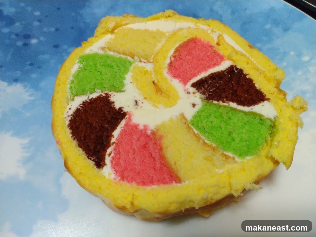 Rainbow Swiss Roll Slice