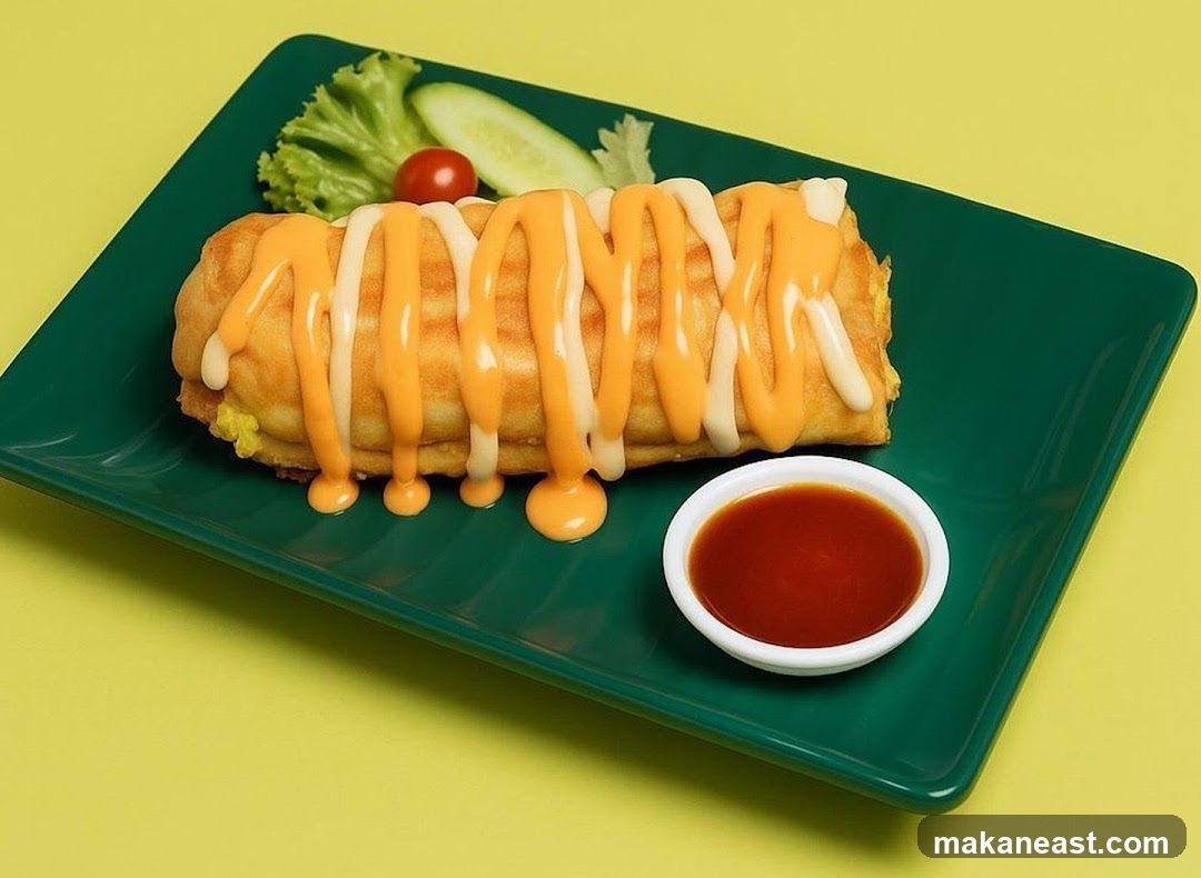 Savory Pastry with Drizzle and Dip