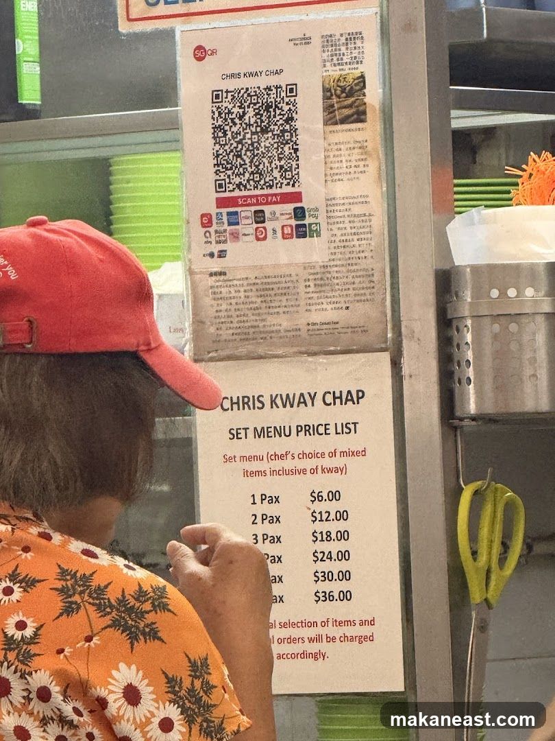 CHRIS KWAY CHAP SET MENU PRICE LIST