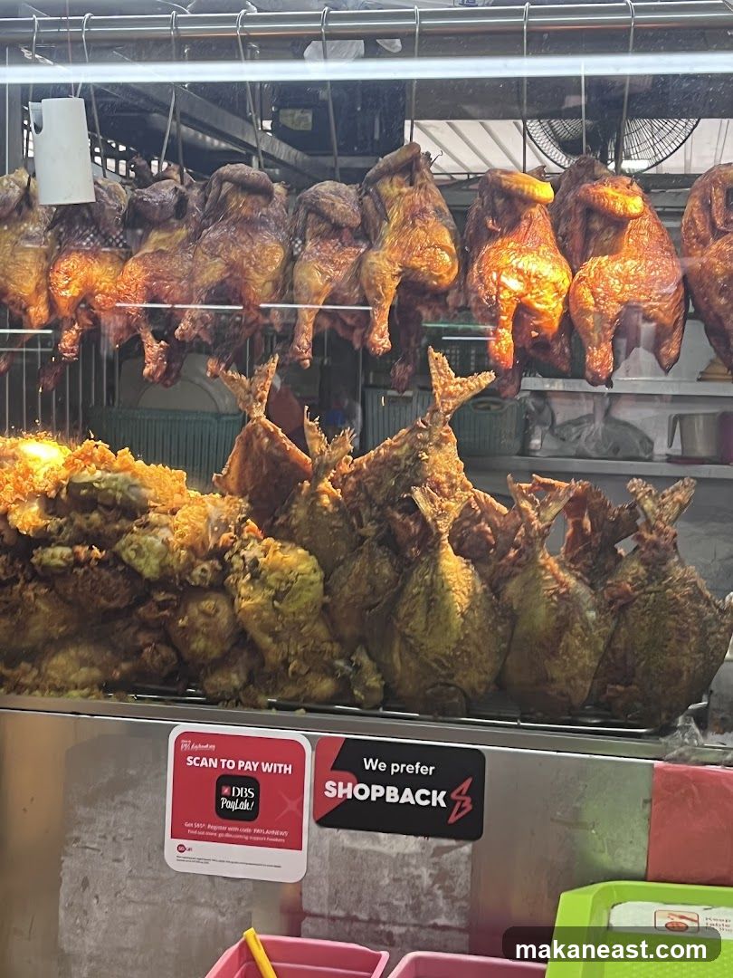 Fried Fish and Roasted Chicken Display