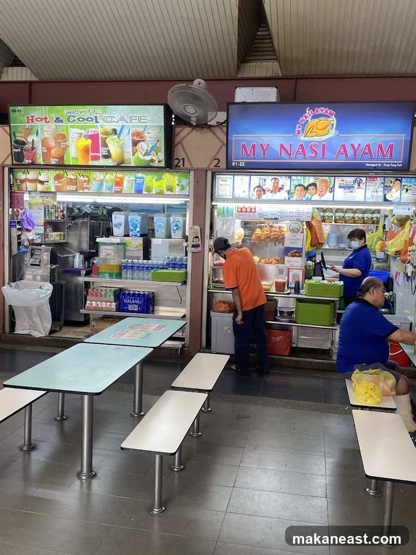 Food stalls in a hawker center