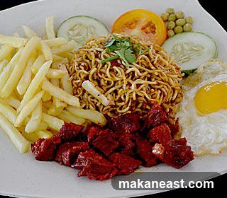 Noodles with Meat and Fries