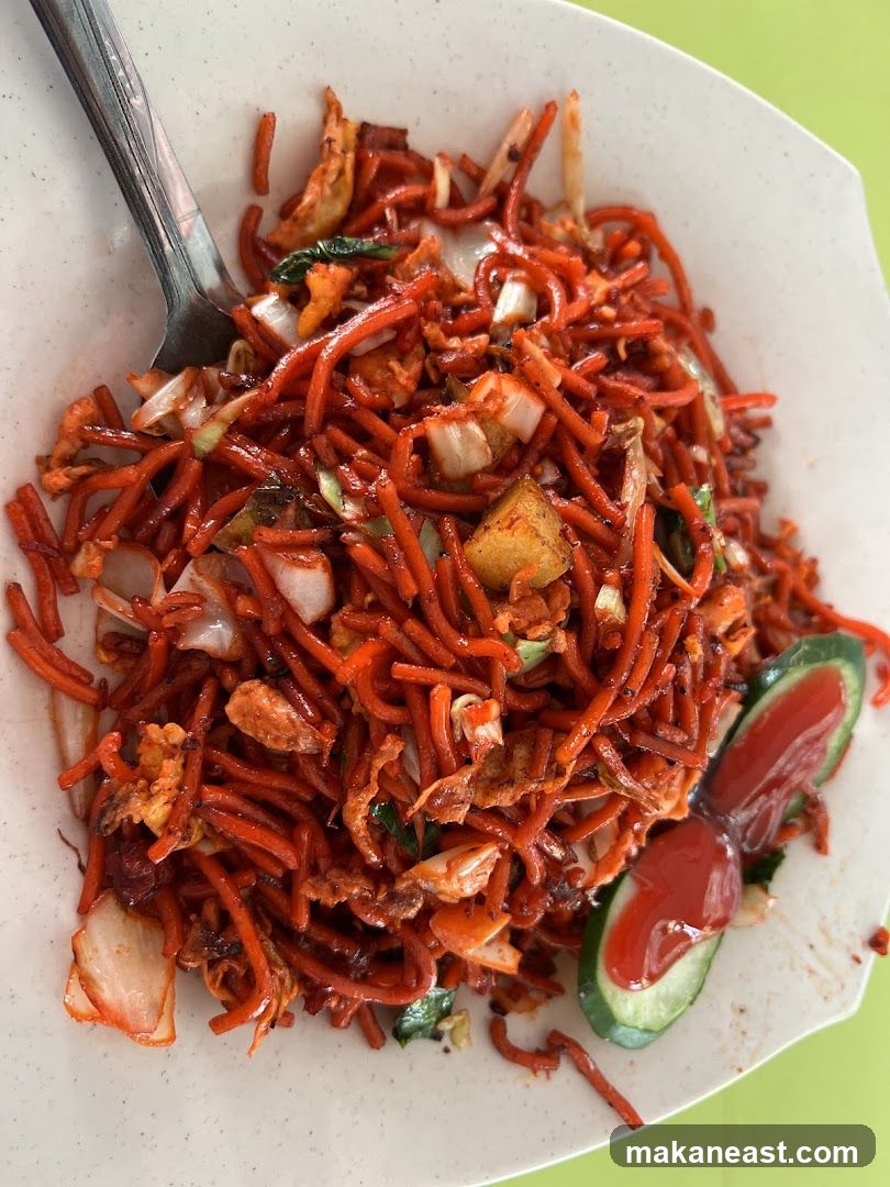 Fried Noodles with Cucumber and Ketchup
