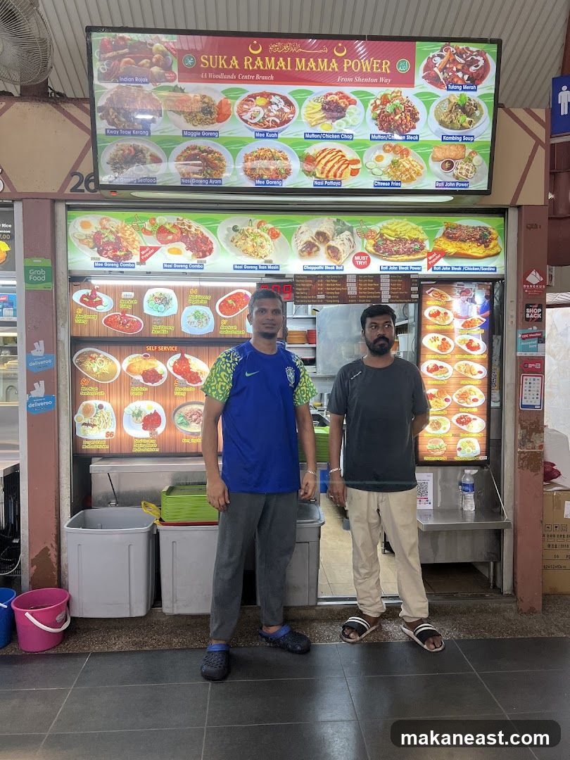 Food Stall with Menu and Staff