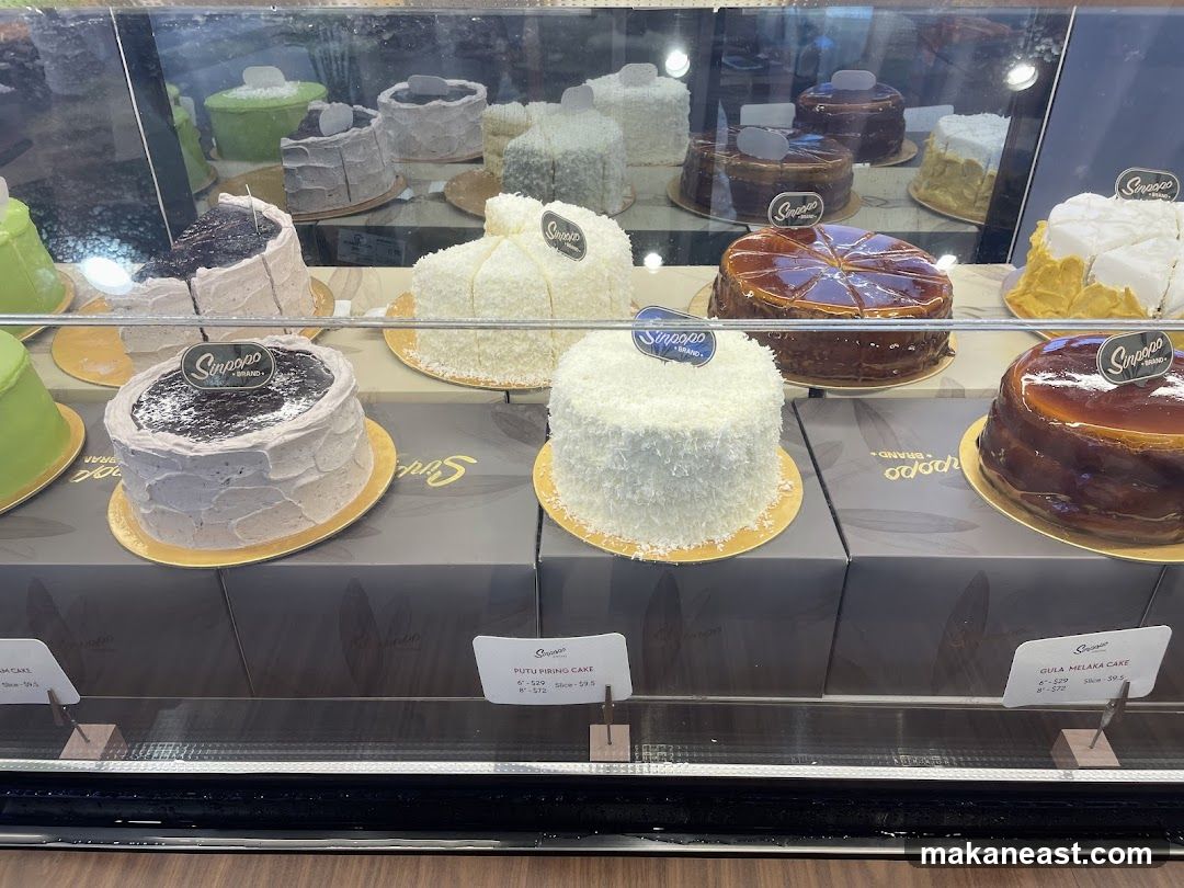 Cakes in a Display Case