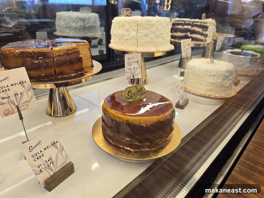 Cakes in a Display Case