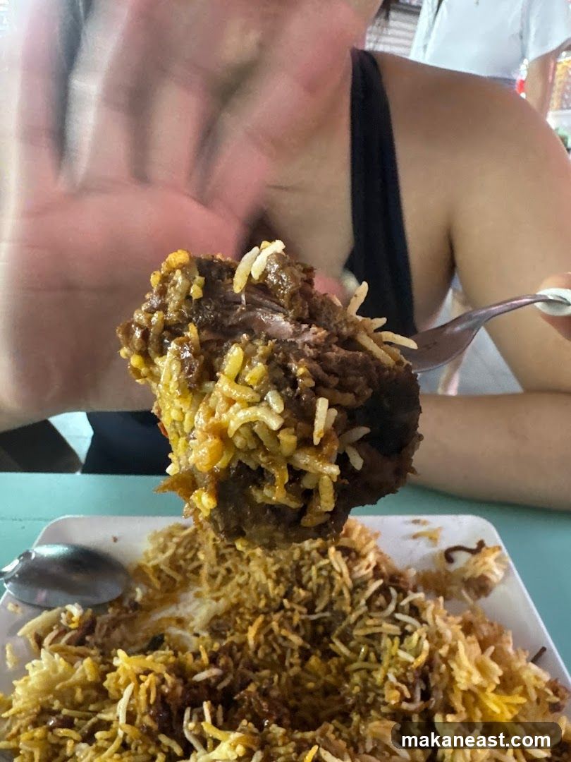 Close-up of Biryani
