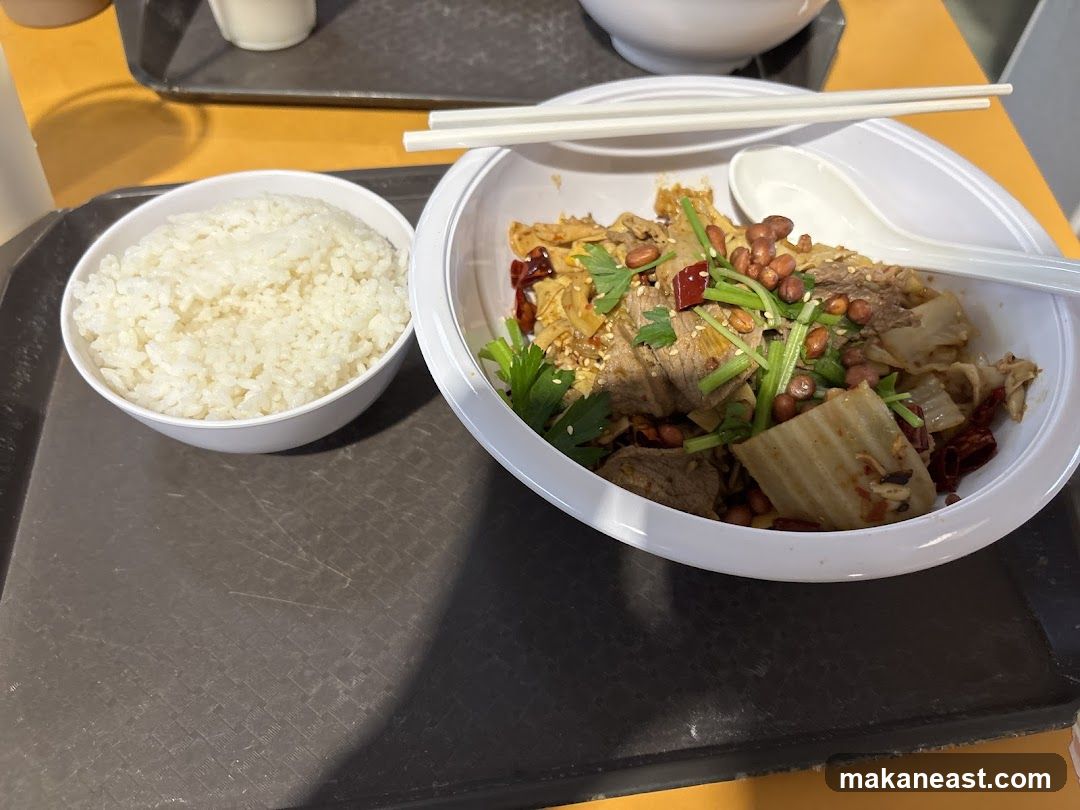Spicy Beef and Cabbage Dish with Rice
