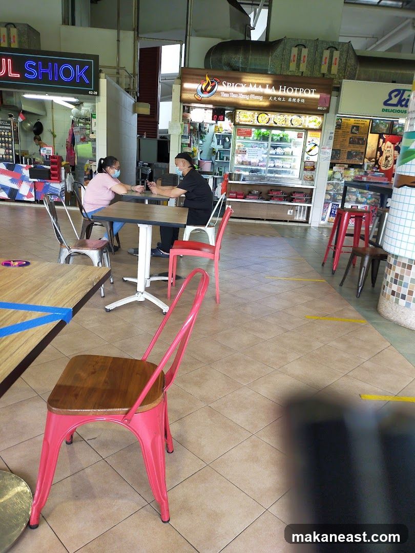 Food court with diners