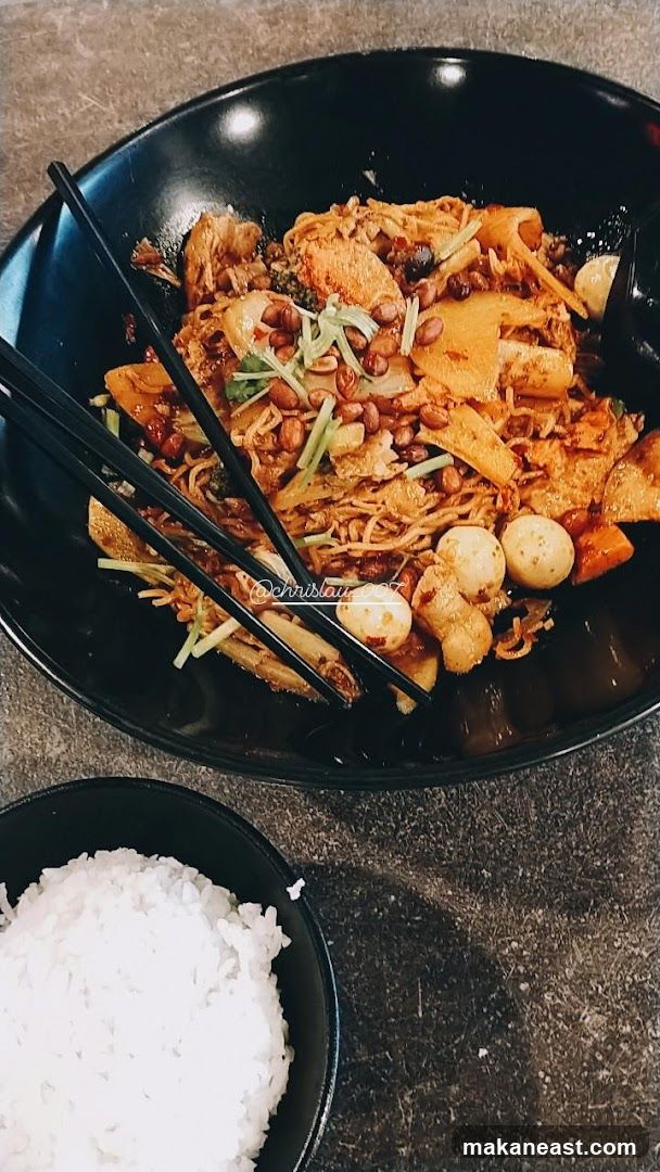 Spicy Noodle Dish with Rice