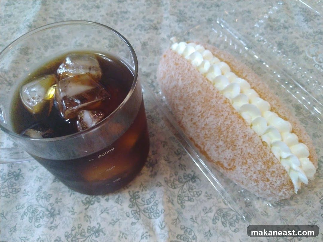 Iced Coffee and Cream-Filled Pastry