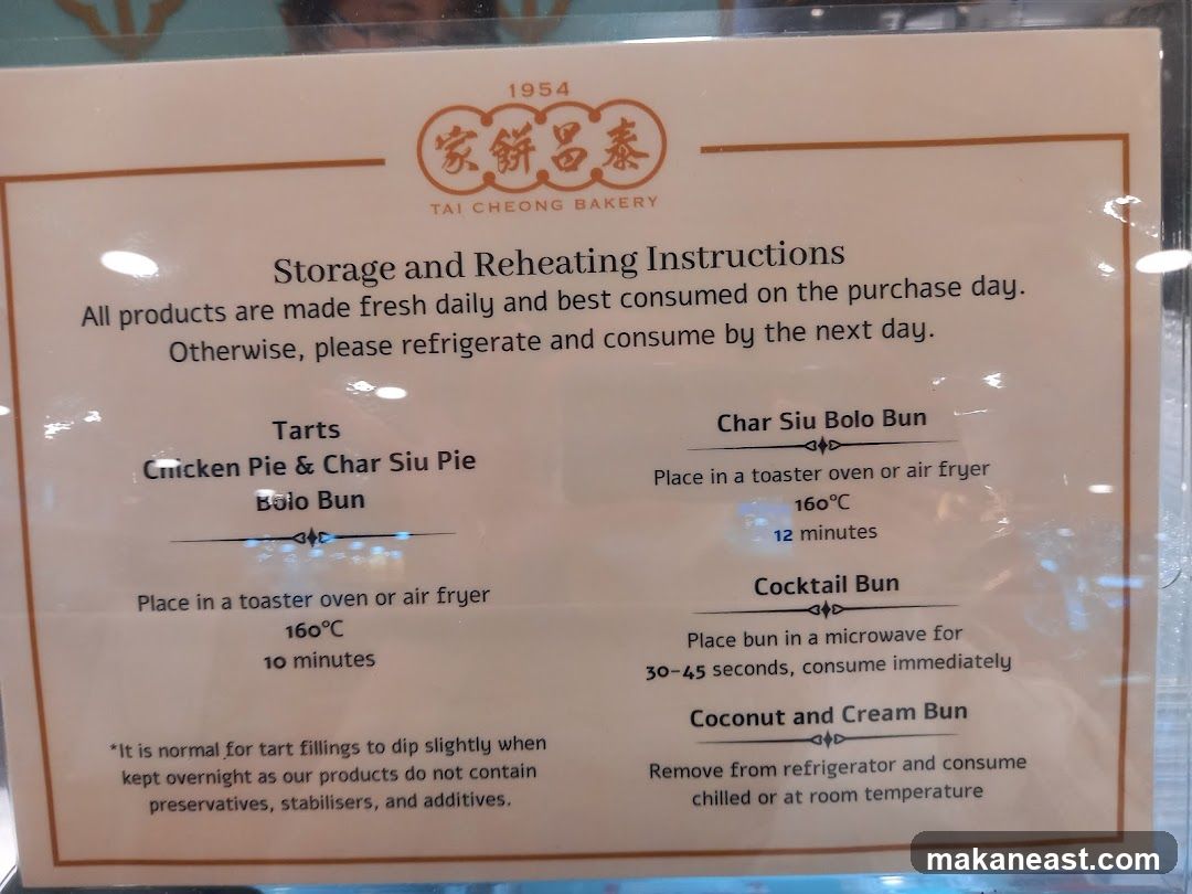 Storage and Reheating Instructions