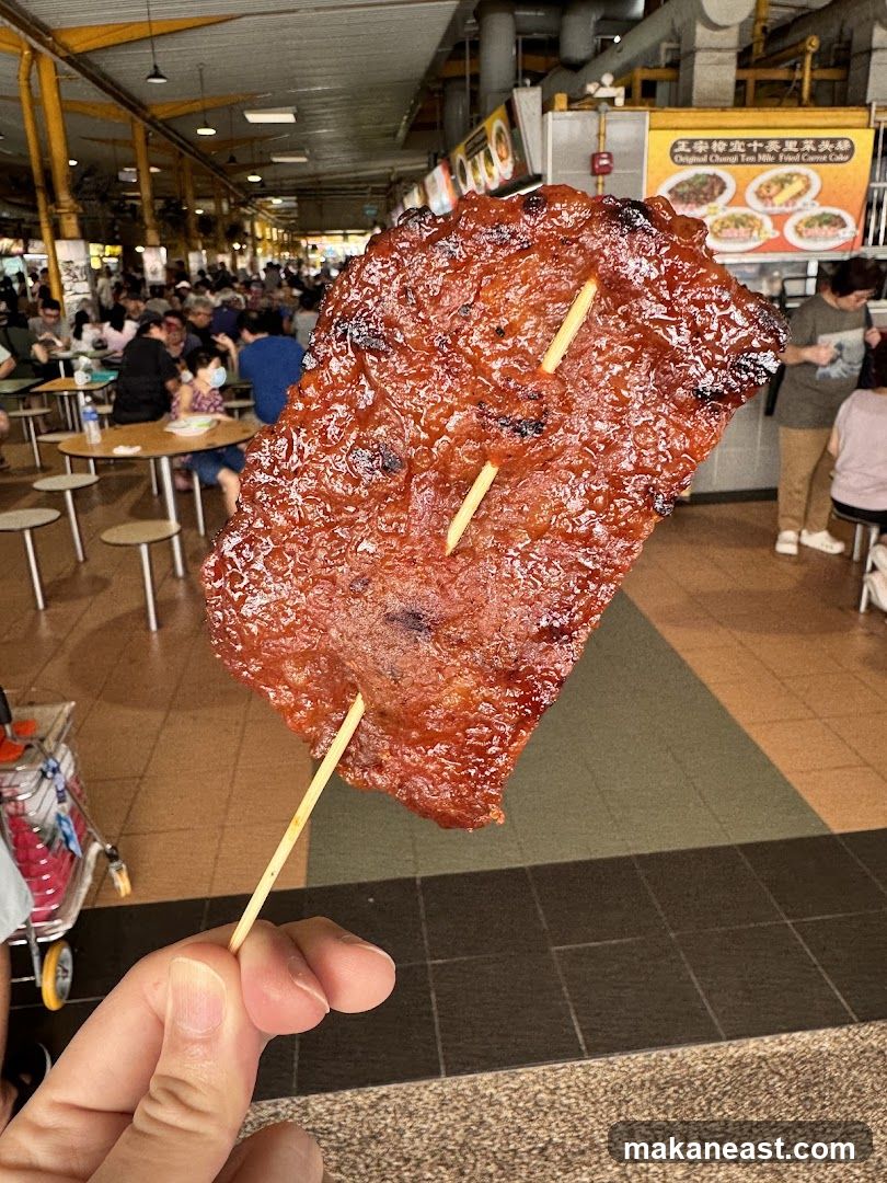 Close-up of Bak Kwa on Skewers