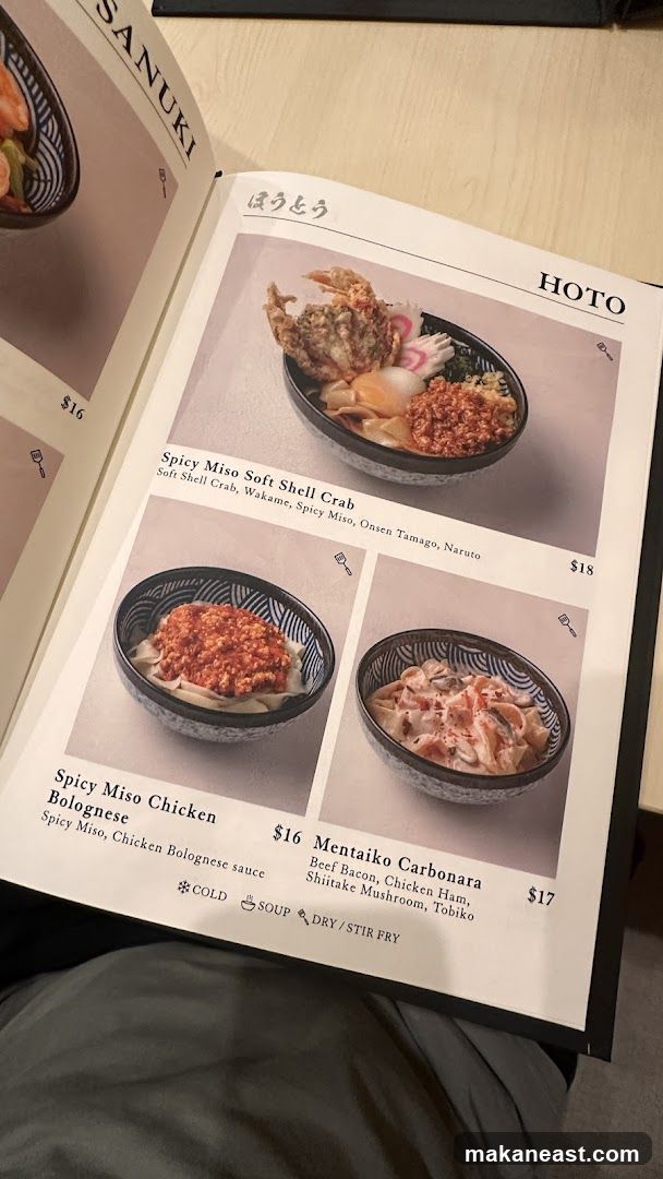 HOTO Menu