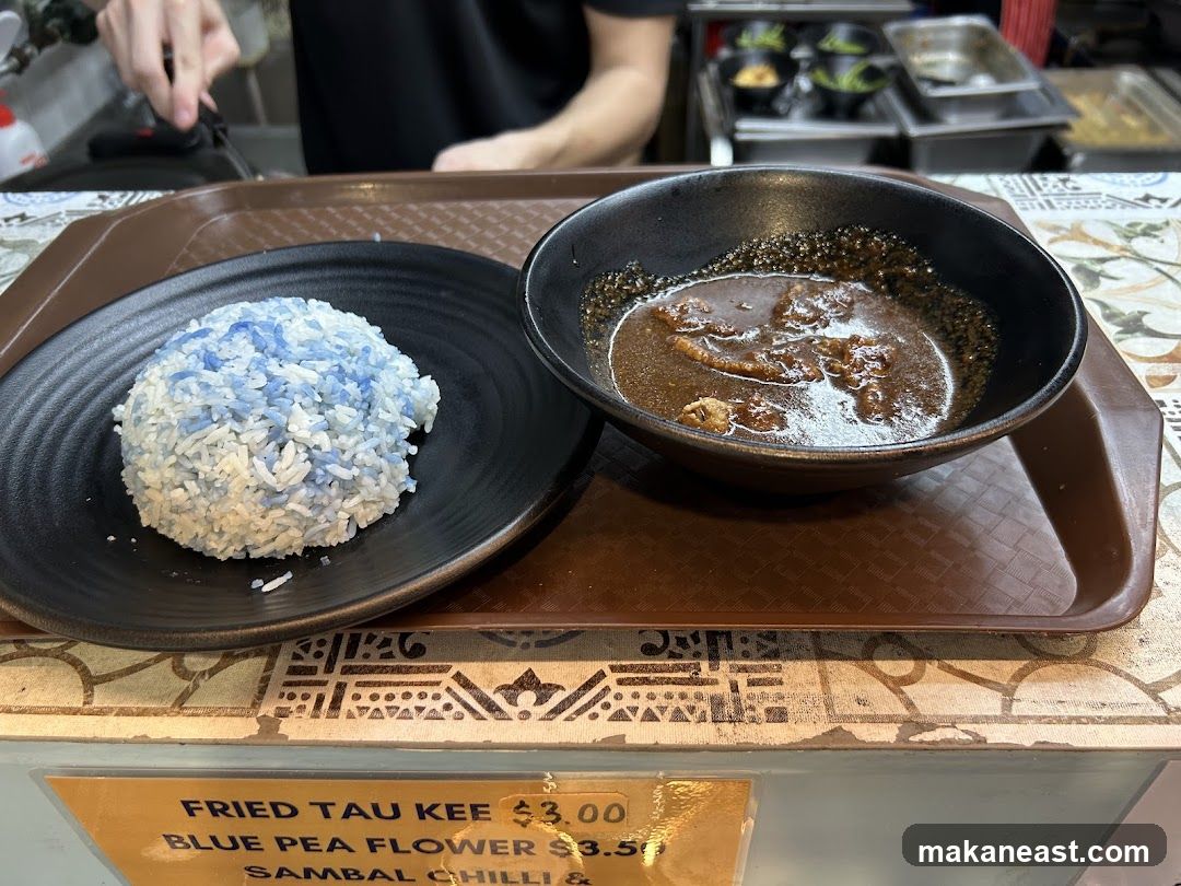 Food Tray with Rice and Stew