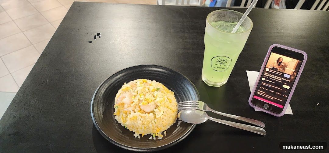 Shrimp Fried Rice and Drink