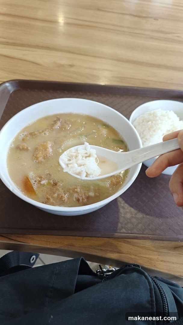 Bowl of soup with rice