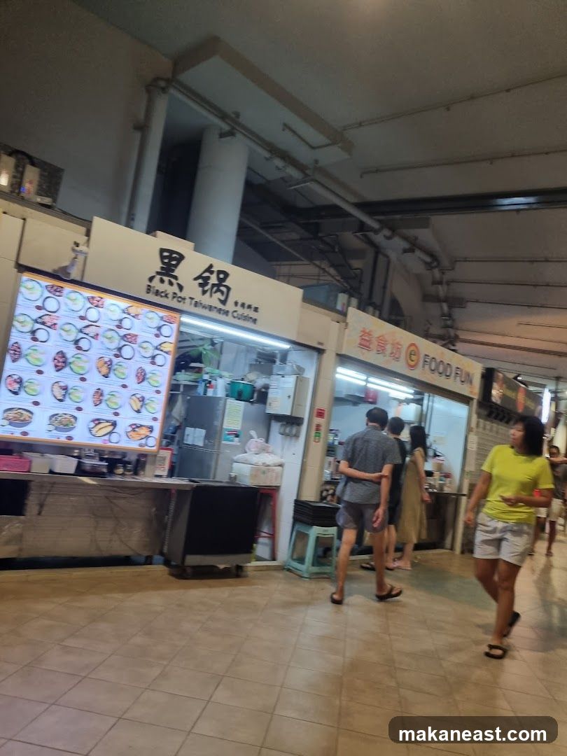Food stalls in a market
