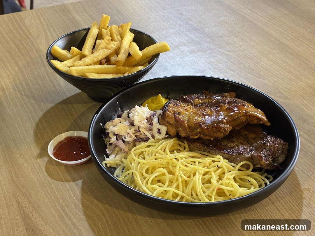 Steak and Spaghetti Meal