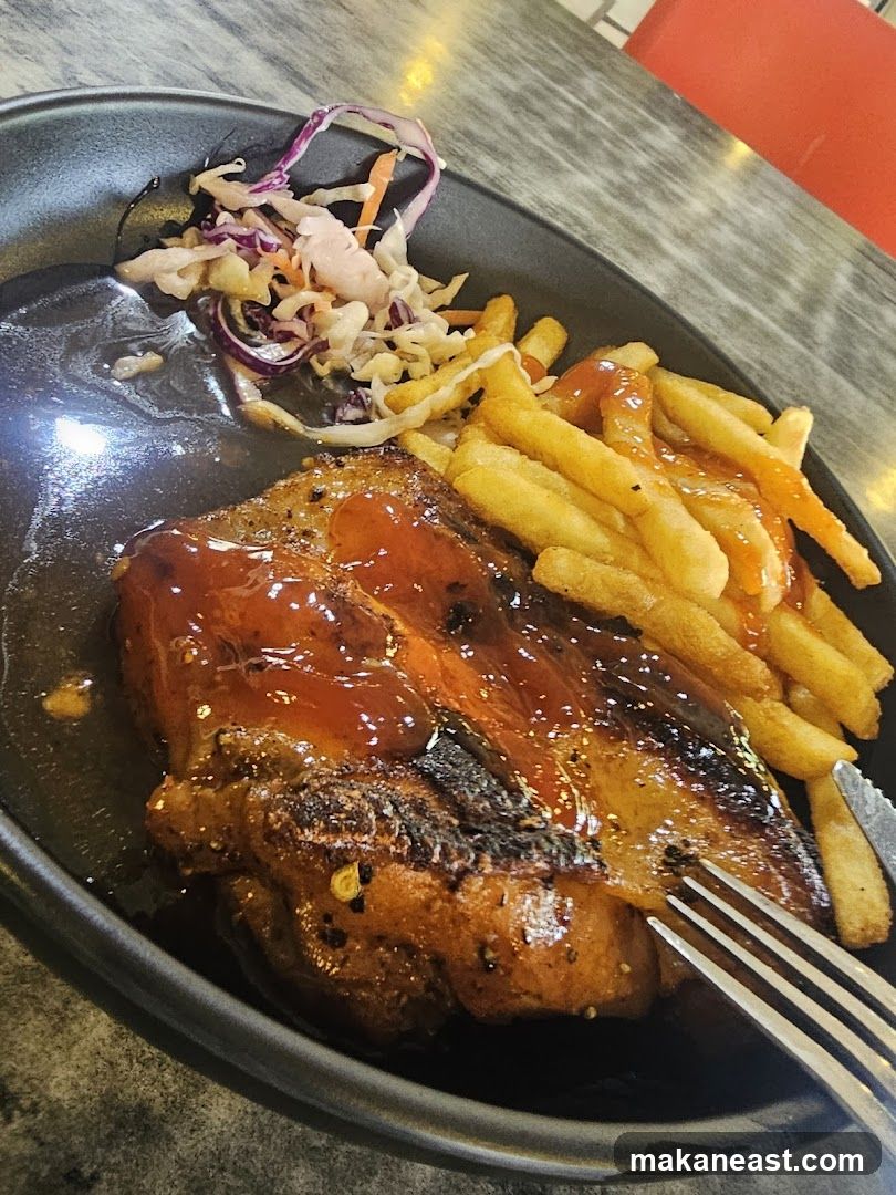 Grilled Chicken with Fries and Coleslaw