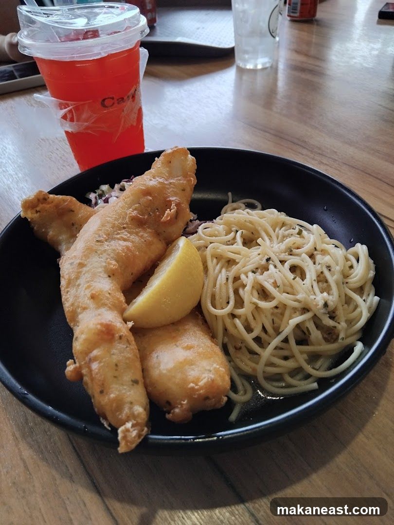Fish and Chips with Pasta