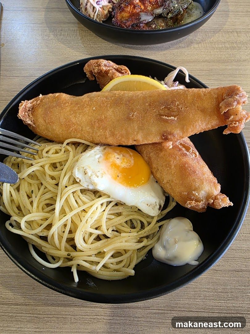 Fish and Chips with Spaghetti