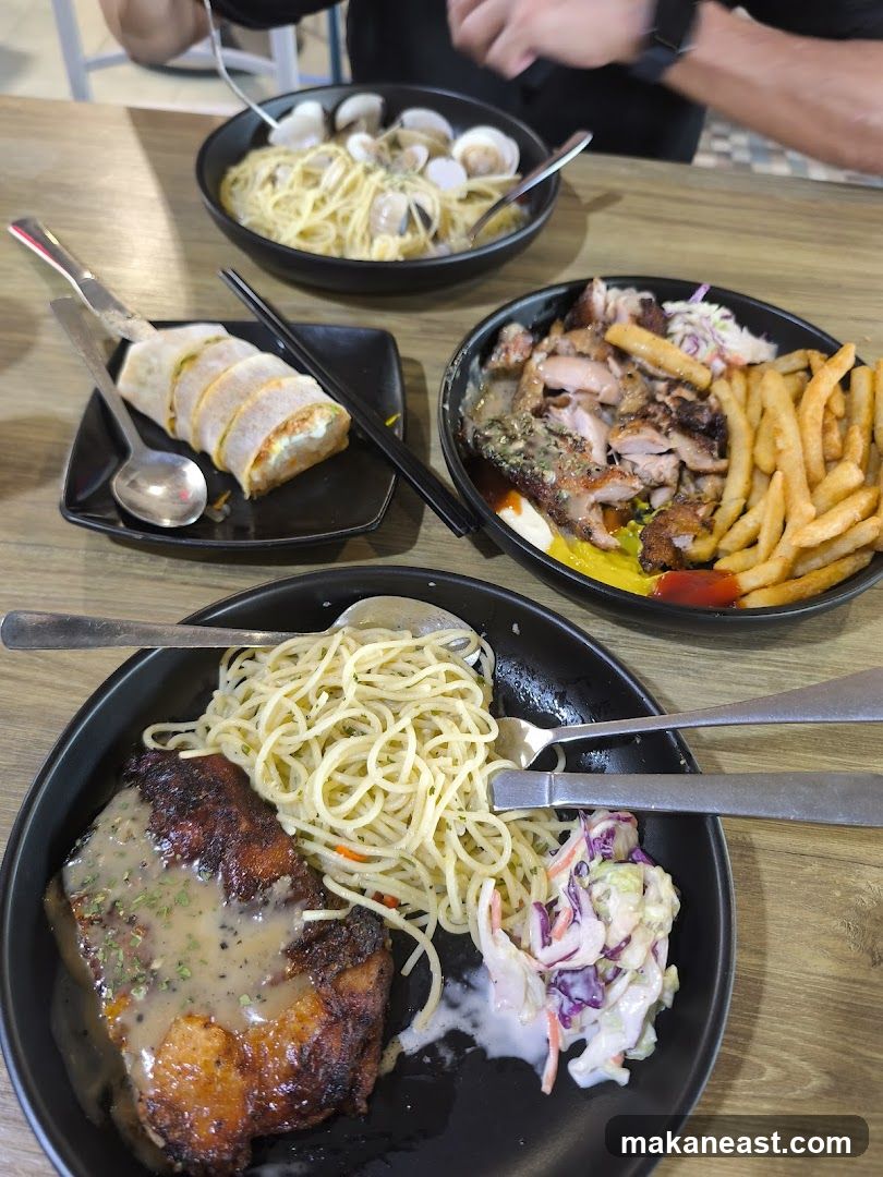 Table with various dishes