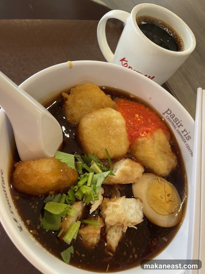Bowl of Food with Coffee