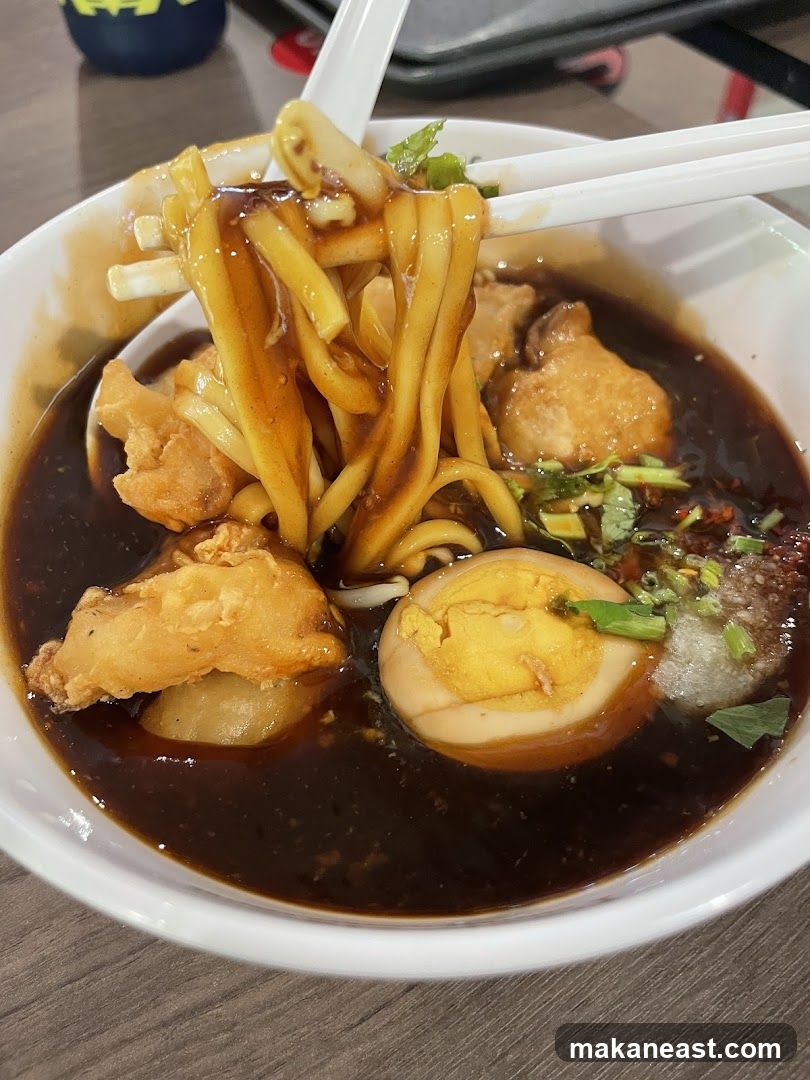 Noodle Soup with Egg and Fried Items