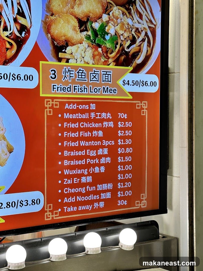 Fried Fish Lor Mee Menu