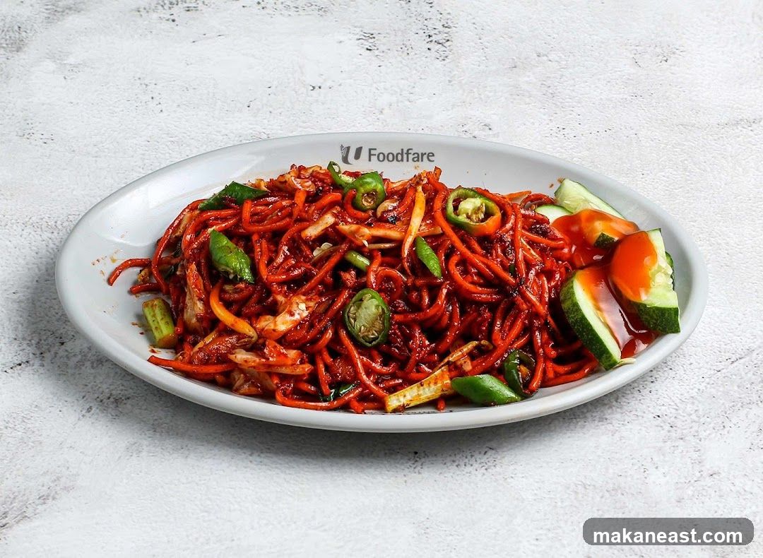 Spicy Noodles with Cucumber Slices