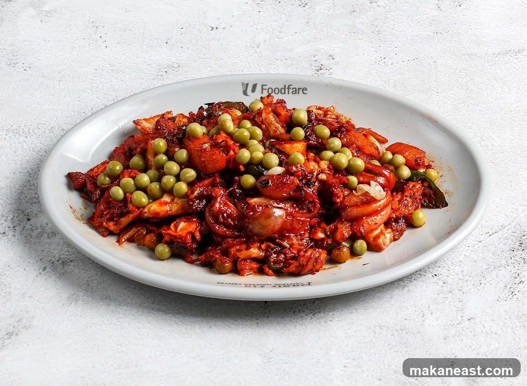Spicy Seafood Dish with Peas