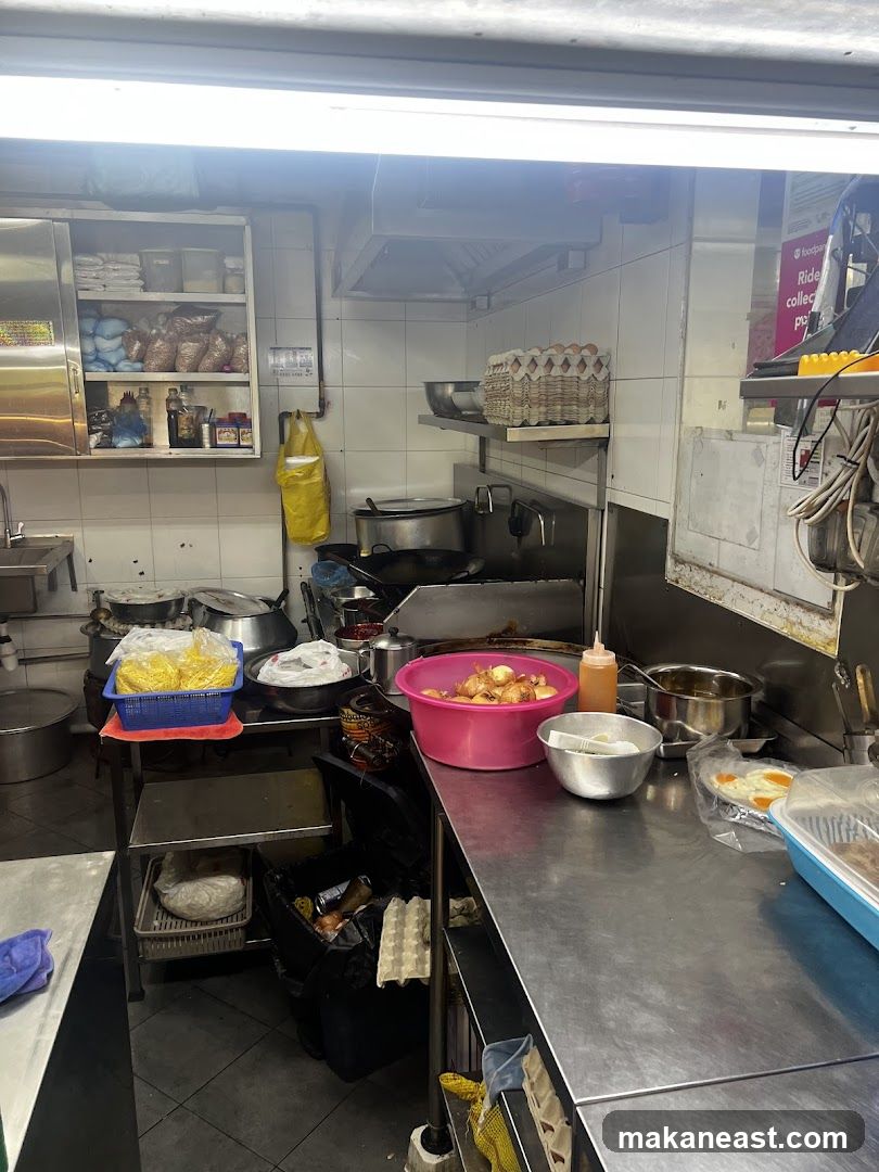 Kitchen Counter with Food Preparation Items