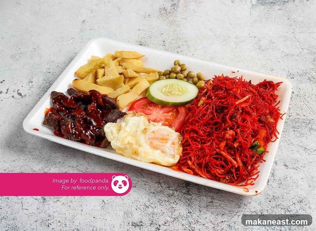 Beef with Noodles and Sides