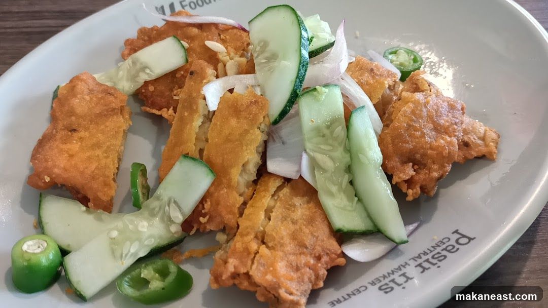 Fried Fish with Cucumber and Onion Salad