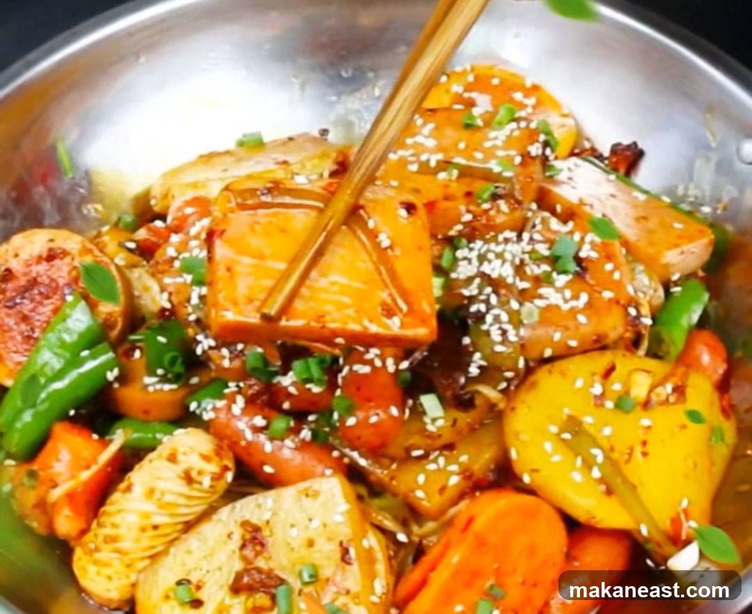 Spicy Tofu and Sausage Stir-fry
